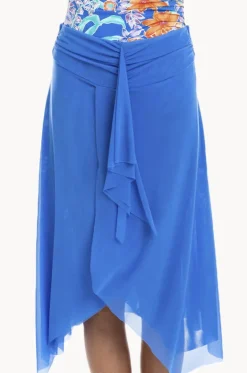 Sarongs^Togs Swimwear Plain Mesh Frill Skirt Cornflower