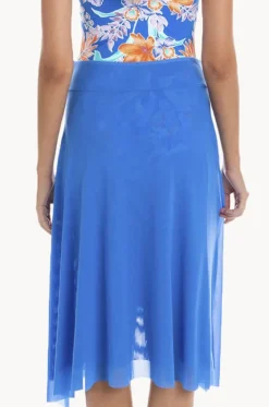 Sarongs^Togs Swimwear Plain Mesh Frill Skirt Cornflower