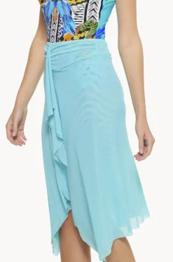 Sarongs^Togs Swimwear Plain Mesh Frill Skirt Mint