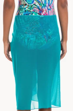 Sarongs^Togs Swimwear Plain Mesh Sarong Teal