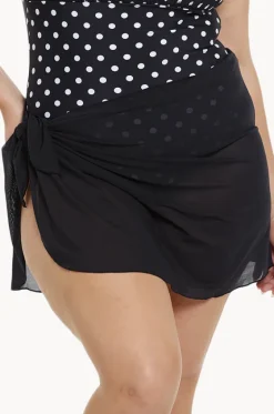 Sarongs^Capriosca Plain Mesh Short Sarong Black