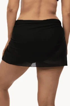 Sarongs^Capriosca Plain Mesh Short Sarong Black