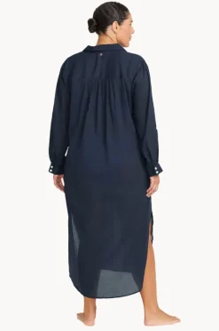 Overswim^Artesands Plain Monteverdi Maxi Overshirt Navy