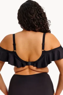 Bikini Tops^Elomi Swimwear Plain Sailing Ff Cup Ruffle Plunge Bra BLACK