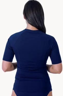 Rashies & Sunsuits^Base Swim Plain Short Sleeve Suntop Navy