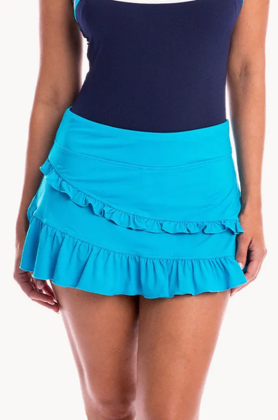 Bottoms^Togs Swimwear Plain Skort Turquoise