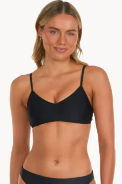 Bikini Tops^Base Swim Plain Tie Back Bralette BLACK