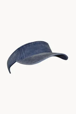 Headwear^Cherry Red Plain Washed Visor Navy