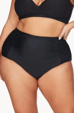 Bottoms^Artesands Plains High Waist Ruched Pant Black