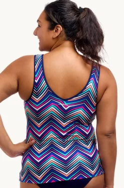 Tankini Tops^Funkita Point Out DD/E Cup Zip Front Tankini Separate Multi