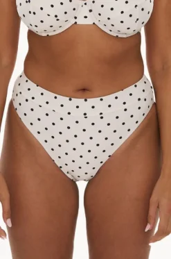 Bottoms^Raq Apparel Polka Dot High Leg Brief Cream