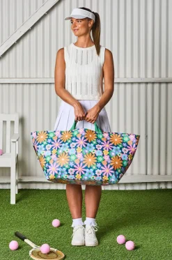 Beach Bags|Bags^Project Ten Pop Floral Oversized Tote Navy/multi