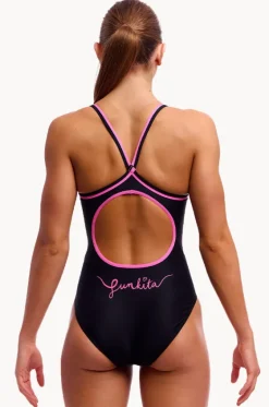 One Pieces^Funkita Power Shift Diamond Back One Piece Black/pink