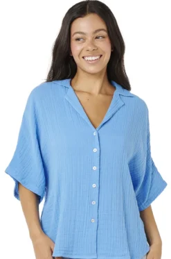 Tops^Rip Curl Premium Surf Short Sleeve Shirt Azure
