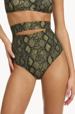 Bottoms^Jets Python Ultra High Waist Splice Pant Olive