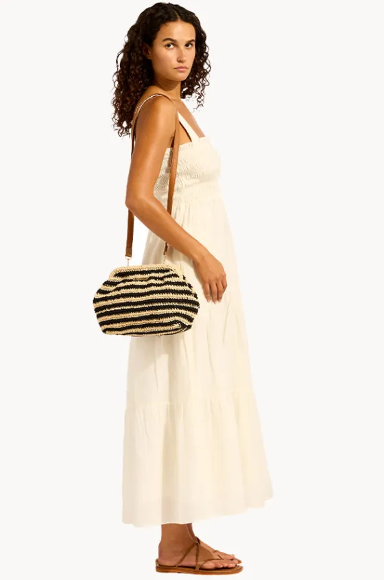 Travel|Bags^Seafolly Raffia Stripe Pouch Bag Black/Natural