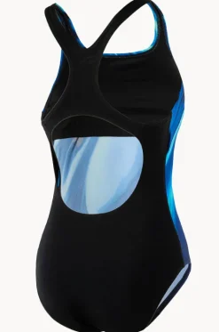 One Pieces^Speedo Rapture Glow Medalist One Piece Black/Cobalt