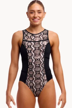 One Pieces^Funkita Rattle Racer Hi Flyer One Piece Black/brown