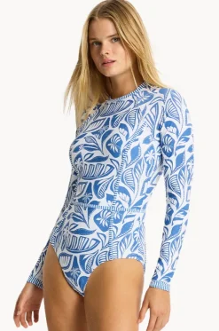 Rashies & Sunsuits^Sea Level Reef Long Sleeve Sunsuit Denim