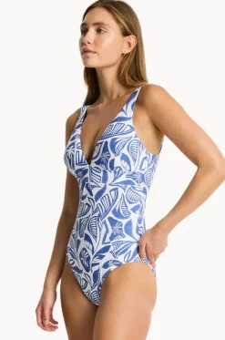 One Pieces^Sea Level Reef Scoop Back Panel Line One Piece Denim