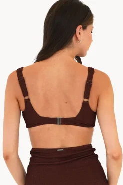 Bikini Tops^Moontide Retro Deco DD/E Cup Square Neck Bra Espresso