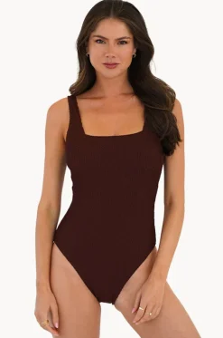 One Pieces^Moontide Retro Deco F/G Cup Square Neck One Piece Espresso