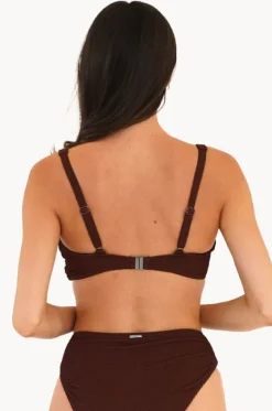 Bikini Tops^Moontide Retro Deco F/G Cup Wrap Front Bra Espresso