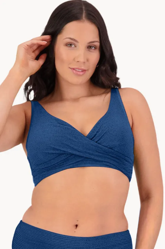 Bikini Tops^Moontide Retro Deco F/G Cup Wrap Front Bra Ocean