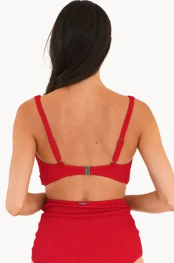 Bikini Tops^Moontide Retro Deco F/G Cup Wrap Front Bra Hibiscus