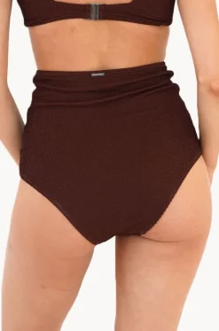 Bottoms^Moontide Retro Deco High Waist Gathered Pant Espresso