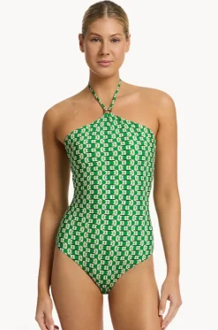 One Pieces^Jets Rio Halter Trim One Piece Emerald