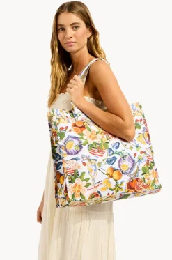 Beach Bags|Bags^Seafolly Riviera Coast Tote Bag WHITE