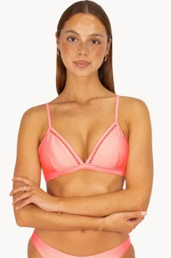 Bikini Tops^Baku Rococco Fixed Ladder Lace Tri Coral