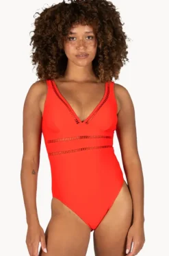 One Pieces^Baku Rococco Longline One Piece Flame