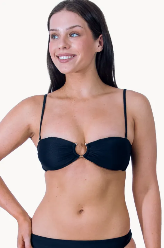 Bikini Tops^Baku Rococco Luxe Trim Bandeau Nero