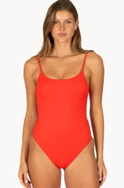 One Pieces^Baku Rococco Minimalist High Leg One Piece Flame