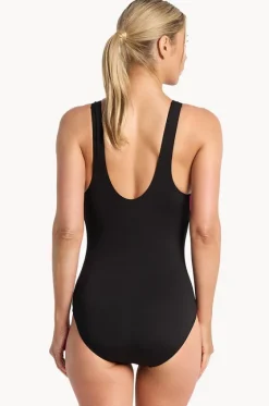 One Pieces^Poolproof Rozella Side Splice Tank One Piece Black/Lime