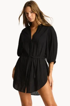 Overswim^Sea Level Salt Boho Shirt Black