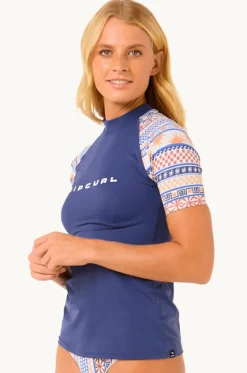 Rashies & Sunsuits^Rip Curl San Carlos Short Sleeve Suntop Dark Blue