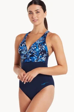 One Pieces^Zoggs Ruched Cross Back One Piece Sapphire