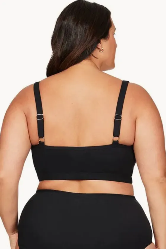 Bikini Tops^Artesands Sculpt Fuseli Zip Front Crop Black