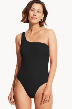 One Pieces^Seafolly Sea Dive One Shoulder One Piece Black