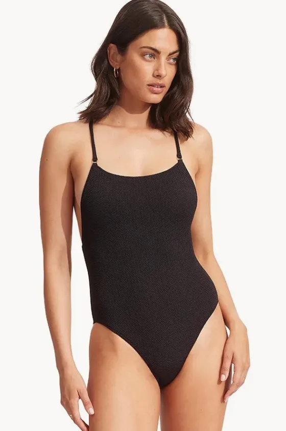 One Pieces^Seafolly Sea Dive Scoop Neck One Piece Black