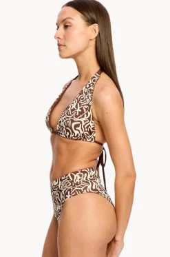 Bikini Sets^Modibodi Sea Swirl Reversible Multiway Top Set Chocolate