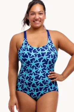 One Pieces^Funkita See Stars Brace Me Back One Piece Navy/blue