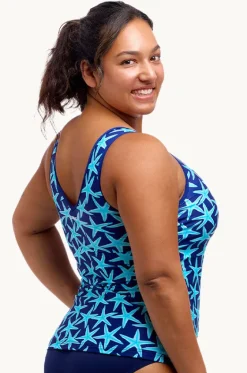 Tankini Tops^Funkita See Stars DD/E Cup Zip Front Tankini Separate Navy/blue