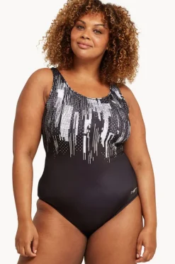 One Pieces^Zoggs Shimmer Scoopback One Piece Black/Silver