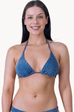 Bikini Tops^Base Swim Shimmer Slide Tri Midnight