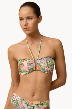 Bikini Tops^Monte u0026 Lou Simi DD/E Cup Coral Edge Bandeau Multi