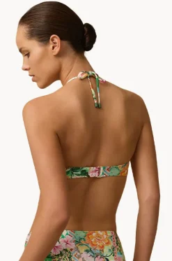 Bikini Tops^Monte u0026 Lou Simi DD/E Cup Coral Edge Bandeau Multi